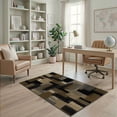 thumbnail image 2 of ODIKA Throw Geometric Tan Bold Grey Freeform Composition Minimalist Pet Friendly & Kids Safe Play for Playroom, Bedroom, Reading Nook, 2 of 7