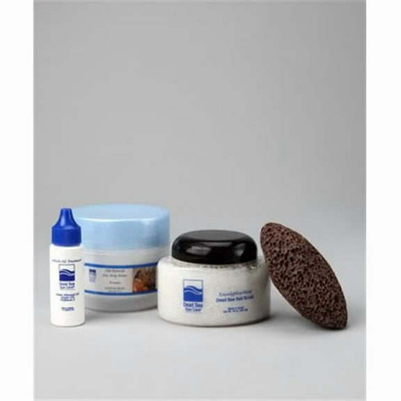 Dead Sea Spa Care DEADSEA-23 10 oz Eucalyptus-Mint Salt Scrub, Serenity Shea Body Butter, Cuticle Oil, Pumice Stone