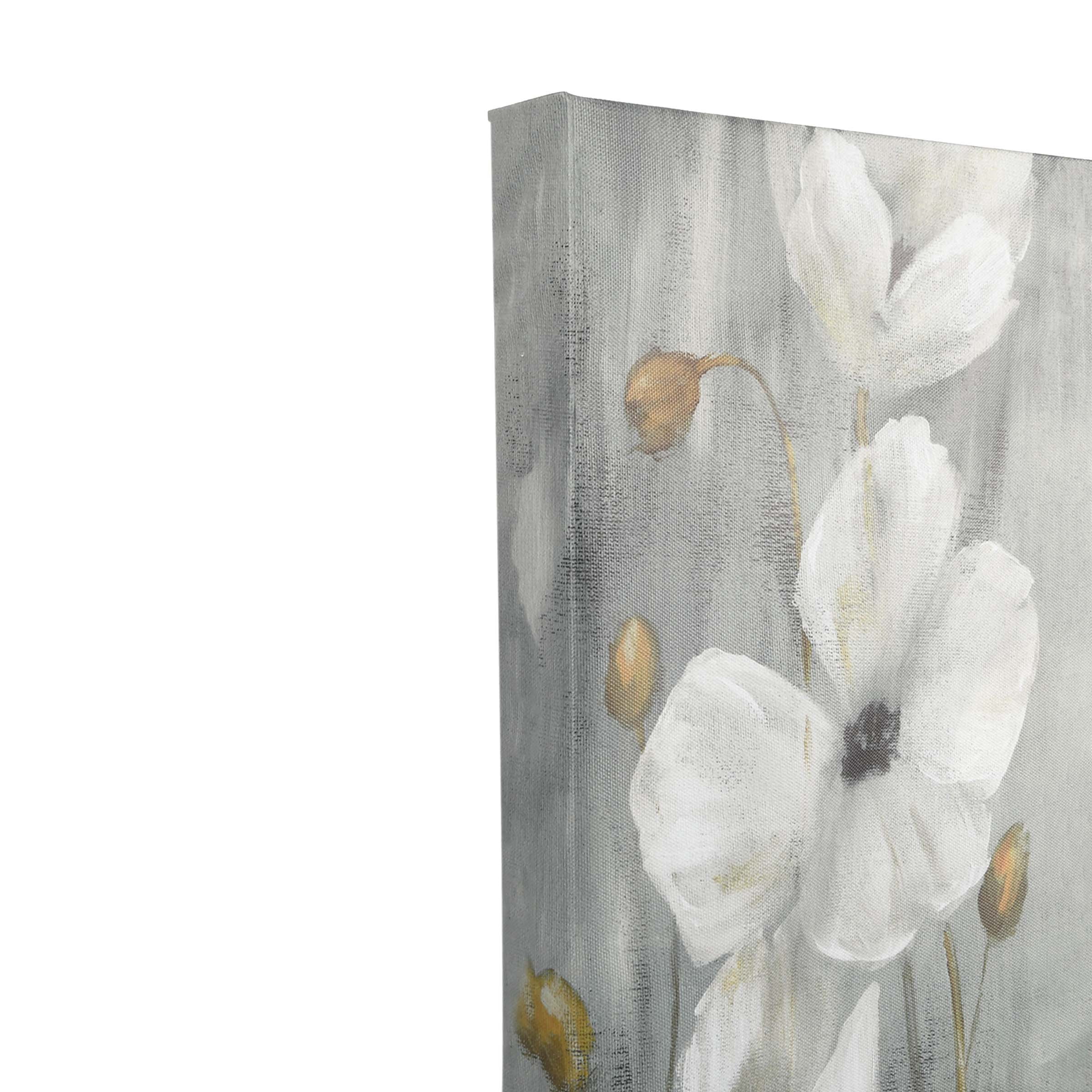 Prinz White Peonies 7.5" X 19.5" Flowers Canvas Wall Art, Set of 2, Floral Wall Decor for Bedroom, Bathroom, Living Room