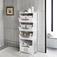 thumbnail image 3 of 4-Tier Rolling Storage Cart with Wheels, Mobile Kitchen Cart with Push Handle and Baskets, Large Capacity Utility Cart for Bathroom Laundry Room, 3 of 7