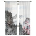 thumbnail image 4 of Chinese Painting Forest Flowers Mountain Tulle Curtains for Bedroom Modern Voile Curtains Home ration Window Curtains, 4 of 7