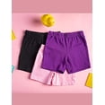 thumbnail image 4 of My Way Girls' Value Pack Solid Cotton Bike Shorts - Black, Purple, Pink - 12, 4 of 7