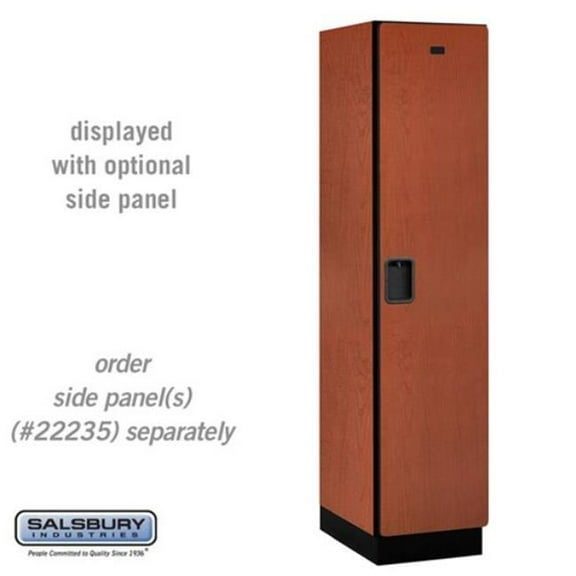 Salsbury Industries  18 in. Wide Single Tier Designer Wood Locker, Cherry - 1 x 6 ft. x 21 in.