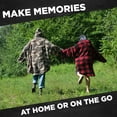 thumbnail image 6 of Reversible Sherpa and Micro-Mink Oversized Wearable Throw Blanket Hoodie, Green Camo Pattern, Unisex One size Fits Most, 6 of 7