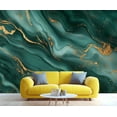 thumbnail image 2 of Emerald Green Marble Mural - Luxury Marble Wallpaper, Luxury 3D Wall Mural For Living Room Bedroom, Contemporary Murals 118"W x 83"H (Not Peel and Stick), 2 of 6