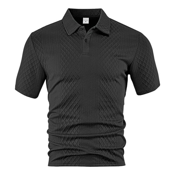 Ramiter Golf Shirts for Men Short Sleeve Polo Shirts for Men Moisture Wicking Golf Shirts Quick Dry Work Hiking Casual Collared Shirt Black,S