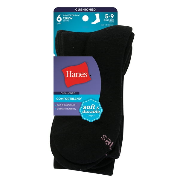 Hanes Womens comfortblend crew socks, 6 pair