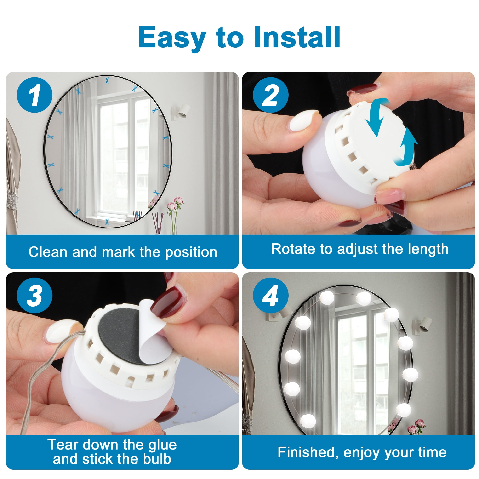 10 Bulb LED Vanity Mirror Lights - Baig Store - Home Décor