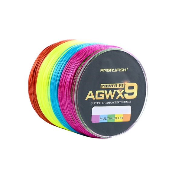 ANGRYFISH Diominate Multicolor X9 PE Line 9 Strands Weaves Braided  500m/547yds Super Strong Fishing Line 15LB-100LB