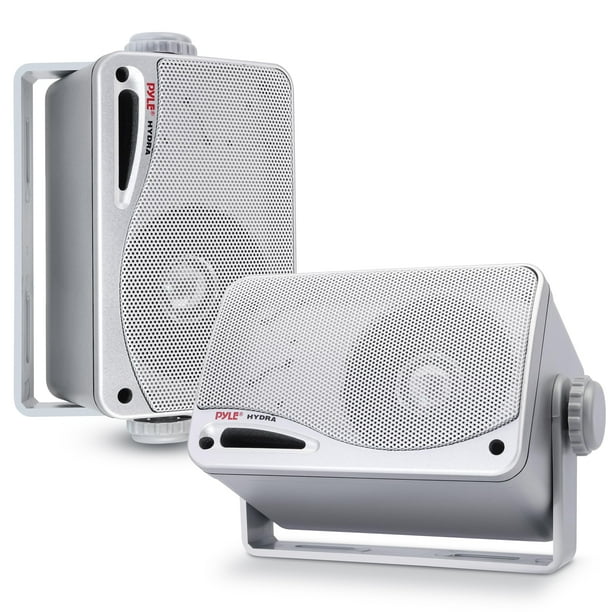 Set de altavoces exteriores Pyle PLMR24 de 3,5 pulgadas y 200 W, 3 vías (blanco)