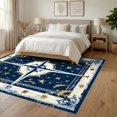 thumbnail image 3 of ODIKA 6'x9' Ultra-Soft Area Rug, Beachy Ocean Vintage Border Nautical Themed Bathroom Theme Vanity None Washable, Bare feet friendly, Silk-Touch for Guest Room, Bedroom, 3 of 7