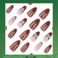 thumbnail image 2 of Fofosbeauty 24pcs Press on Nails, Almond Tip Nails, Christmas Fake Nails, Full Cover Acrylic Nails for Girls Kids, Almond Brown Christmas Moose, 2 of 9
