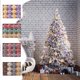 thumbnail image 1 of Set de 12 adornos navideños cubiertos de terciopelo | Bolas decorativas de plástico a prueba de fracturas de 6 cm | Decoraciones multicolores para árboles navideños | Decoración ligera y elegante, 1 of 6