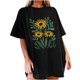 thumbnail image 1 of Faldas Cortas para Mujeres, Impresión de Flores Casual Oversized Camiseta de Manga Corta Top Hecho de 95% Poliéster 5% Spandex para Primavera Verano, Falda Corta de Verano, 1 of 7