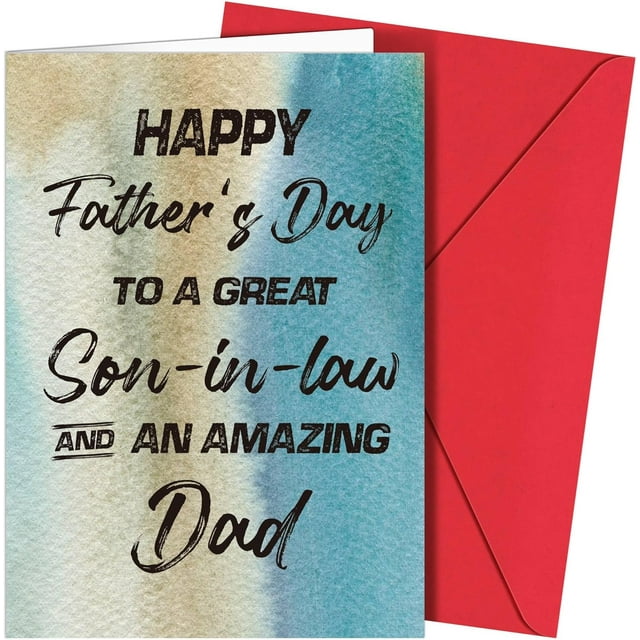 CHL-Fathers Day Card for Son In Law - 5X7 Son In Law Fathers Day Card with Envelope - Father's Day Cards for Sons In Laws, Father Day Gifts For Sons In Laws from Father In Laws & Mother In Laws