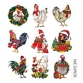 thumbnail image 3 of iju7gthy Christmas Day Christmas Rooster Pendant Home Christmas Tree Wooden Pendant, 3 of 9
