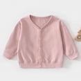thumbnail image 4 of Gubotare Girls Fall Sweater Girls Lightweight Long Sleeve Cardigan, Open Front Casual Sweater, Cute Soft Outerwear Coat 3T 4T (Pink,3-4 Years), 4 of 6