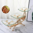 thumbnail image 3 of European- Fruit Plate Luxury Style Dessert Pastry Vintage Carved Jewelry Organizer Serving Tray , golden Option1 golden, 3 of 8