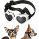 thumbnail image 1 of Gafas para perros con forma de corazón, gafas de sol ajustables para mascotas, resistentes al polvo, a los rayos UV y al viento, color blanco., 1 of 5