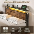 thumbnail image 4 of LLXINGS Queen Size Bed Frame with Headboard, Dual LED Platform Bed Frame with Charging Station, Non-Slip Metal Bed Frame, Noise-Free, Easy Assembly, 4 of 8