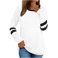 thumbnail image 2 of Womens Tops Plus Size Tops for Women Ndbuld Women's New Long Sleeve Round Neck Line Casual Jacket White M, 2 of 6