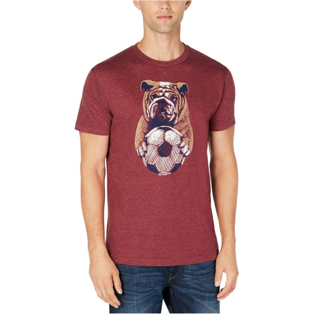 Club Room Mens Soccer Bulldog Graphic T-Shirt, Red, Small 