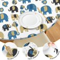 thumbnail image 4 of White Elephant Pattern Round Fitted Tablecloth with Elastic Edge,Dining Table Cover Waterproof,Outdoor Round Tablecloth for Camping,Dining,Indoor and Outdoor, 4 of 7