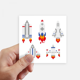 thumbnail image 1 of Pegatinas de pared Unbranded Cohetes espaciales astronomía 10cm maleta portatil Decal 8pcs, 1 of 1