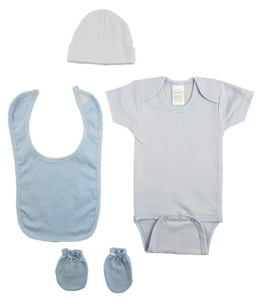 Blue 4 Piece Baby Clothes Set - Walmart.com - Walmart.com