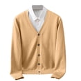 thumbnail image 3 of Zysthvn Lightweight Mens Winter Jacket Sweater Athletic Single Breasted Coats for Men V-Neck Solid Long Sleeve, 3 of 7