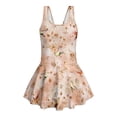 thumbnail image 4 of Uourmeti Vintage Hummingbird & Dried Floral Print Girls One Piece Swim Dress - Sleeveless Skirted Bathing Suit with Built-in Liner, Quick Dry for Beach & Pool, 4 of 8