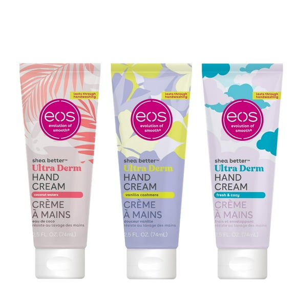 Paquete de crema de manos eos Shea Better Vanilla Cashmere 75 ml x3