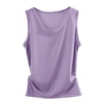 thumbnail image 2 of Women's Camisole Top Cotton Round Neck Wrapped Camisole Vest Basic Layer Womens Tank Top Summer Fitness Yoga Sport Purple, 2 of 6