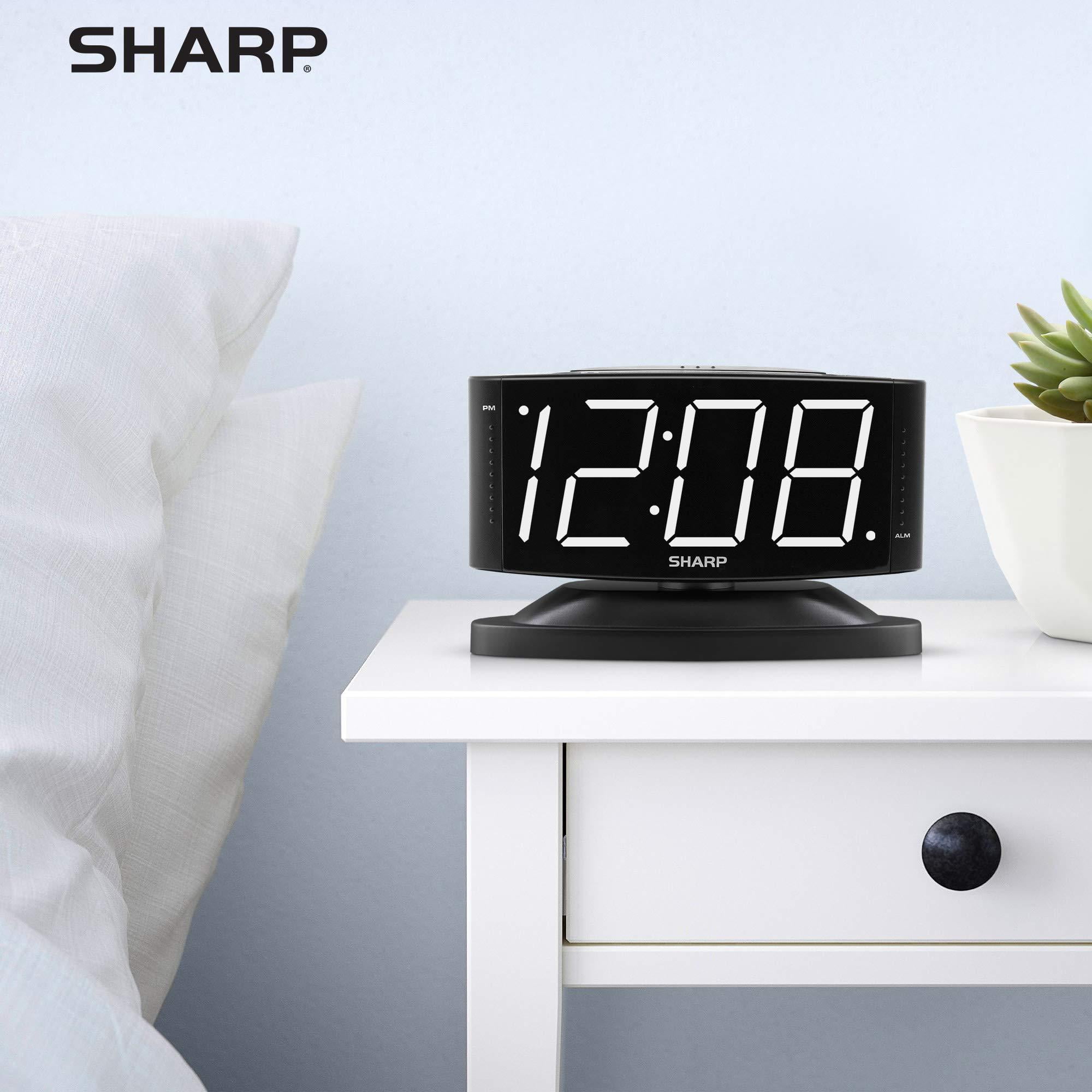 Buy SHARP LED Digital Alarm Clock, Swivel Base, Alarm, Snooze