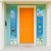 Luau Party Welcome Porch Sign Welcome Aloha Banner Hawaiian Themed Baby Shower Birthday Party Summer Party Decorations and Supplies