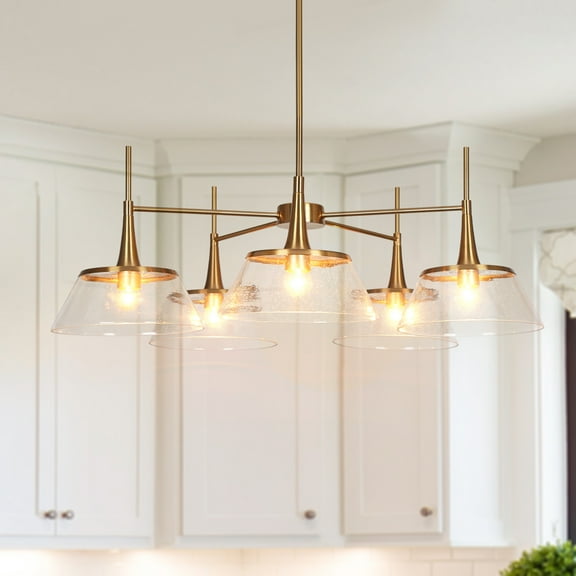 LNC Quoridan 5-Light Polished Gold Modern/Contemporary Led Chandelier