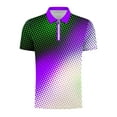 thumbnail image 4 of Yaoyar Mens Short Sleeve Tops Clearance Men Casual Printed Short Sleeve Turn Down Collar Zipper T-Shirt Blouse Tops Purple,XL, 4 of 5