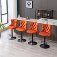 thumbnail image 3 of 2-Piece Golden Swivel Bar Stools Set, Modern Velvet Upholstered Adjustable Height (25-33") Stools with Tufted Backs for Kitchen Island, Home Bar and Breakfast Counter, Orange, 3 of 8