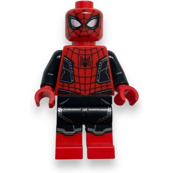 LEGO Superheroes: Spider-Man Minifigure with Red and Black Suit and Silver Trim (Upgraded Suit)