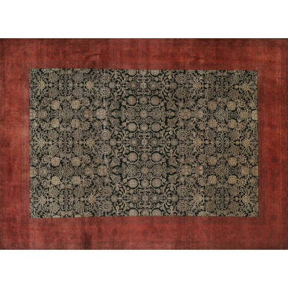 Ahgly Company Indoor Rectangle Traditional Saffron Red Persian Area Rugs, 6' x 9'