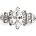 thumbnail image 5 of Sterling Silver Rhodium-Plated Marquise Shape Center Cz Ring (Size 7) Made In China qr2021-7, 5 of 5