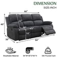 thumbnail image 2 of Drak Grey Fabric Recliner Sofa Luxurious Seating with Fabric Finish, Ergonomic Design, and Adjustable Backrest, Compact Reclining Sofa for Small Spaces/RVs, Home Theaters, Houses, and Offices., 2 of 5