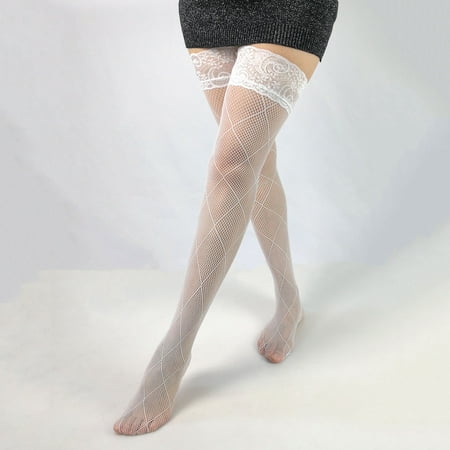 

ERTUTUYI Thigh High Stockings Silicone Lace Top Stay Up Silky Semi Sheer Pantyhose For Women Nylon A