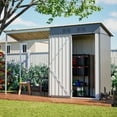 thumbnail image 3 of Thanaddo 5x3 FT Galvanized Steel Storage Shed, 2-in-1 Lean-To Outdoor Unit with Gazebo Cover and Easy Assembly, 3 of 13