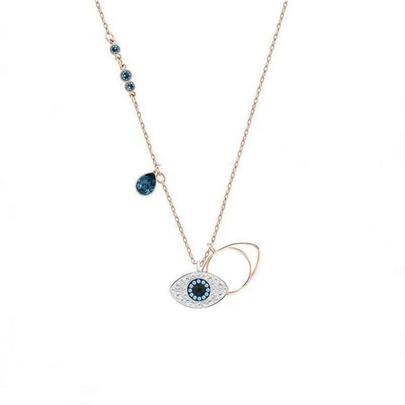 HUACA Collier en cristal Swarovski Symbol Evil Eye, chaîne de clavicule en cristal Swarovski Elements