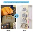 thumbnail image 2 of 4-layer Handbag Purse Dust-proof Organizer with 8 Pockets Metal Hook Bag Storage Bag for Wardrobe Closet Space Saving Beige, 2 of 5