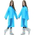 thumbnail image 2 of 2 Pack Raincoats for Kids, Reusable Rain Ponchos with Hood and Sleeves Rain Coats for Boys and Girls, 2 of 5