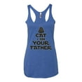 thumbnail image 3 of Cat I Am Your Father Cat Lover Tri-Blend Racerback Tank Top, Vintage Royal, Medium, 3 of 5