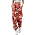 thumbnail image 1 of Pantalon de Noël pour Femmes Pantalon de Jogging avec Béquille de Noël Confortable et Ample Taille Haute avec Poches, 1 of 4