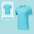 thumbnail image 6 of TOWED22 Running Shirts Men Sport Tops Quick Dry Gym Wicking Athletic T Shirts Breathable Cool Workout Shirts Light Blue,M, 6 of 7